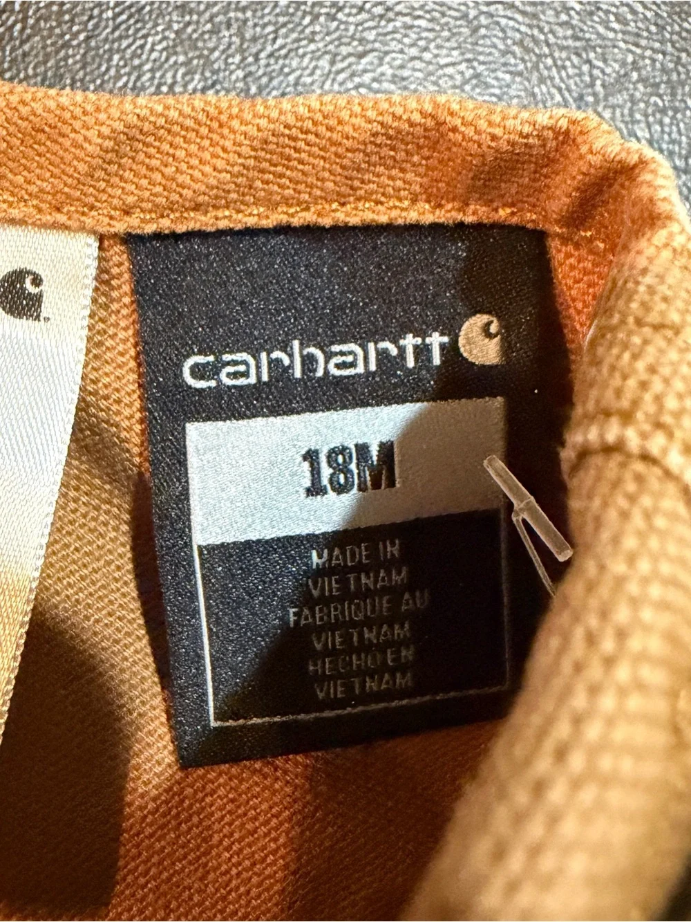 Carhartt Kids Brown Overalls - Durable Workstyle Bottoms Sz 18M